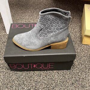Boutique by Corkys Gray Ankle Booties